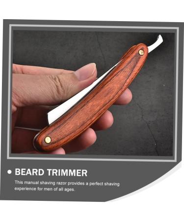 WOONEKY Men's Razor - Manual Wooden Handle Rustproof Steel | Best Trimming Tool for Hairdressers & Home Use - Buy Online on GoSupps.com