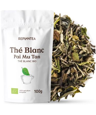 TH BLANC BIO 100g (50 Tasses) | Bai Mu Dan Th Blanc | White Peony Tea REPLANTEA