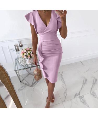Buy Briskorry V-Neck Floral Business Dresses for Women - Elegant Summer Festival & Party Dresses in XXL - Vintage Ruffled Hem Style - Buy Online on GoSupps.com