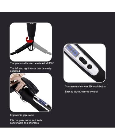 Adjustable 5 Barrel Curling Iron Wand 15 Temperature Gears Digital Display ABS and Aluminum Construction for Long Lasting Wavy Hairstyles - Buy Online on GoSupps.com
