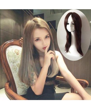 European and American wigs long straight hair in the Liu Hai pear flower bucklePink creamy-white