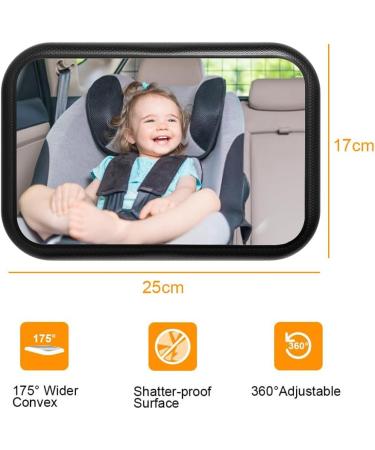 360 Rotatable Shatter-Safe Baby Car Mirror - Sausage-Proof Back Seat Monitor for New Parents | Large Field of Vision - Buy Online on GoSupps.com