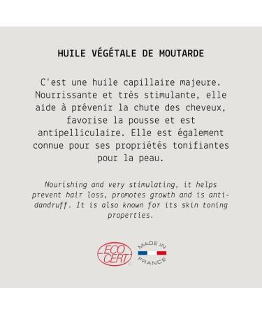 MY COSMETIK Mustard Vegetable Oil Organic Cosmetics 100 pure and natural Made in France Hair and skin tonic 10 ml - Buy Online on GoSupps.com