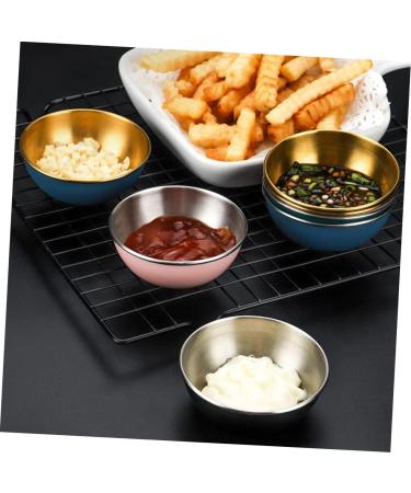 Zerodeko Mini Food Soy Sauce Dish 2pcs Seasoning Dish Soy Sauce Ketchup Stainless Steel Soybean Stainless Steel Bowl Sauce Bowls 8.3X8.3X2.8CM Assorted Color - Buy Online on GoSupps.com