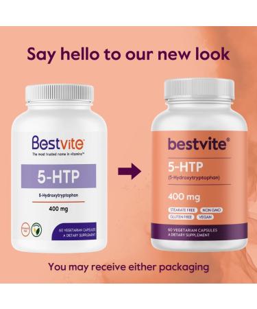 Buy BESTVITE 5-HTP 400mg - Vegan Non-GMO Gluten-Free Extra Strength 60 Capsules - Fast International Shipping - Buy Online on GoSupps.com