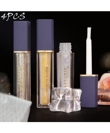 4Pcs Transparent Golden Glitter Eyeshadow Sticks Set - Sparkly Liquid Shimmer Eyeliner for Party Makeup - Buy Online on GoSupps.com