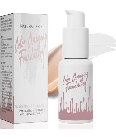Fond de Teint Changeant De Couleur Hydratation 24H Fondation Couvrante Totale Base de Maquillage Correcteur Longue Tenue Waterproof Fond de Teint Liquide Matte & Poreless Finish - 30ml