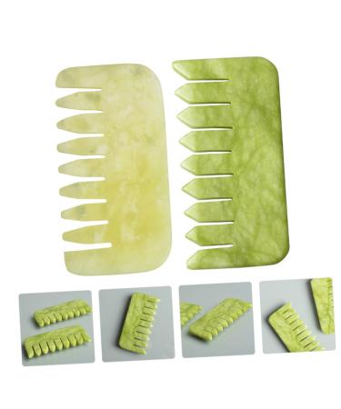 Magiclulu Portable Massage Combs - Scalp Massage Tools & Jade Gua Sha Comb Duo for Relaxation & Wellness - Buy Online on GoSupps.com