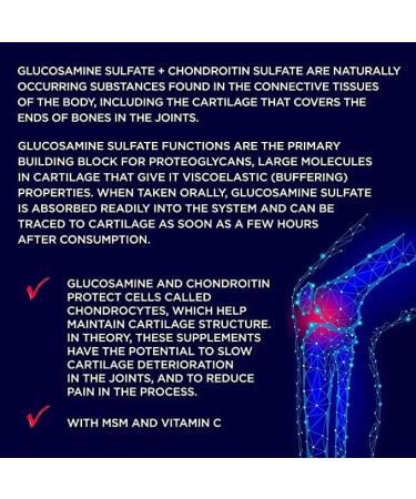 High Strength Glucosamine Chondroitin with MSM & Vitamin C - 90 Joint Inflammatory Tablets - Bone Care and Pain Relief - Buy Online on GoSupps.com