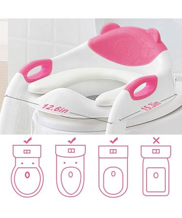 Potty Training Seat with Step Stool Ladder  Potty Training Toilet Seat for Boys Girls Kids Toddlers  Soft Cushion  Safety Handle  Anti-slip Step Pads  Baby Toddler Potty Seat for Toilet Baby Pink - Buy Online on GoSupps.com
