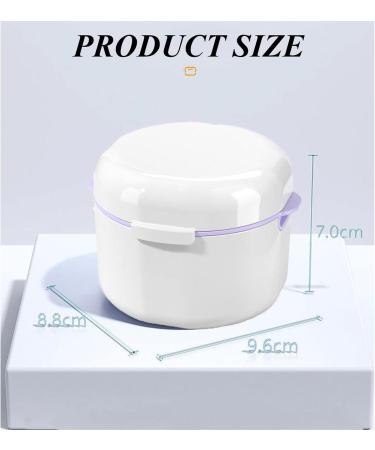 Dental Prosthesis Box with Sieve | Denture Case Set for Storage & Cleaning | White Dental Box with Cleaner Brushes - Buy Online on GoSupps.com