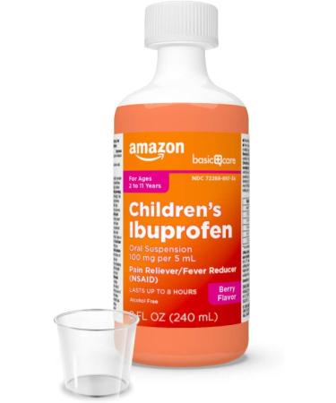 Amazon Basic Care Children's Ibuprofen Oral Suspension 100 mg per 5 mL - Berry Flavor - 8 Fl Oz (Pack of 1) - Buy Online on GoSupps.com