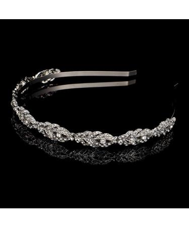 Elegant Silver Wedding Strass Flower Crown Headband - Crystal Headdress for Bride & Bridesmaid Hair Accessories - Buy Online on GoSupps.com