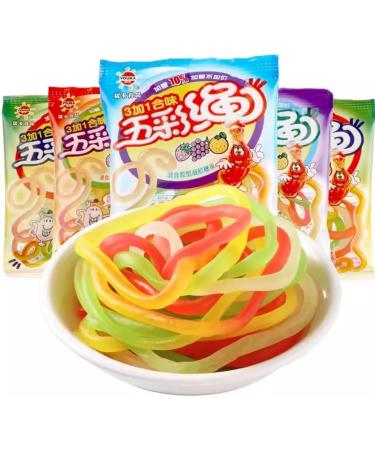 Long Fruit Juice Gummies Colored Rope Soft Sweets Children's Day Gift Fun Retro Snack (240g/8.4oz) - Buy Online on GoSupps.com