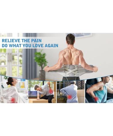 EGjoey Lower Back Brace for Herniated Disc & Sciatica Relief - Removable Stays, 2 Hardness Sets - Grey, Large - Buy Online on GoSupps.com