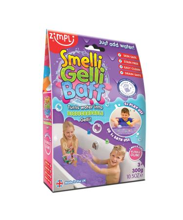 Smelli Gelli Baff Bubblegum from Zimpli Kids 1 Bath or 6 Play Uses Magically turns water into thick colourful goo Arts & Crafts for Children Birthday Present Vegan Friendly & Cruelty Free Purple
