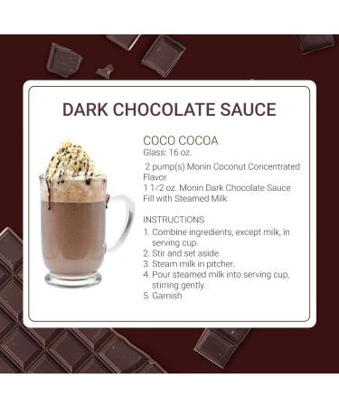 Monin Gourmet Dark Chocolate Sauce - Velvety, Rich & Gluten-Free (12 oz) for Desserts & Coffee - Buy Online on GoSupps.com