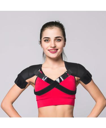 Happyyami Double Shoulder Brace - Elastic Shoulder Bandage & Strap for Hiking Sports & AC Joint Pain Relief - Buy Online on GoSupps.com