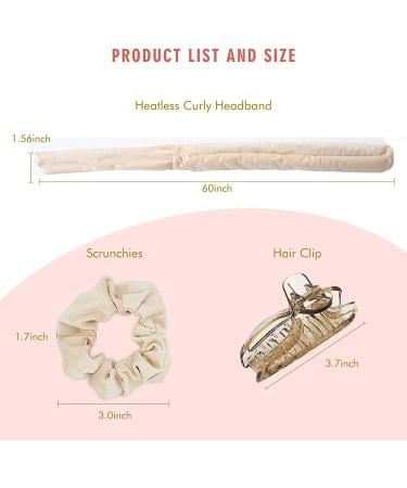 Yiclick Heatless Hair Curler for Long Hair Upgraded No Heat Hair Roller Sleeping Soft Rubber Hair Rollers Curling Ribbon and Rods for Natural Hair Beige - Buy Online on GoSupps.com