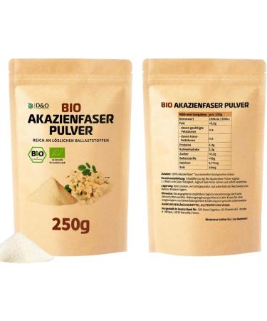 Organic Acacia Fiber Powder 250g | Natural Vegan Soluble Fiber | Well-Tolerated Dietary Fiber | 1 Pack - Buy Online on GoSupps.com