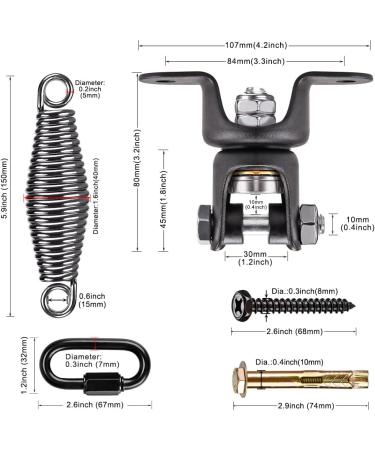 MegaDeal: BeneLabel Heavy Duty Boxing Punching Bag Hanger with 360 Rotation & Wood Beam Holder - Includes Spring, Screws, Carabiner & Comfort Spring - 5.9 inch - Buy Online on GoSupps.com