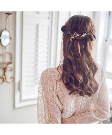 Oopsu 6pcs Minimalist Dainty Gold Silver Hair Clips - Metal Branches Hair Accessories - Buy Online on GoSupps.com