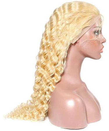 Buy 16 Inch Blonde Lace Front Wig - 100% Real Brazilian Deep Wave Hair 150% Density Bleached Knots & Baby Hair - Perfect for Women - Buy Online on GoSupps.com
