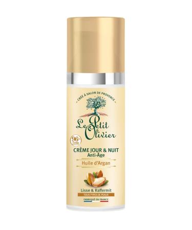 LE PETIT OLIVIER - Anti-Aging Day & Night Cream - Argan Oil - Smoothes & Firms - All Skin Types - With Hyaluronic Acid - 96% Natural Origin - Silicone Free - Made in France - 50 ml