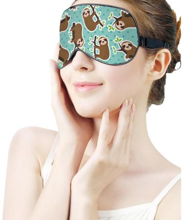 Sloth & Polka Dots Sleep Mask - Adjustable Eye Cover for Sleeping & Travel - Buy Online on GoSupps.com