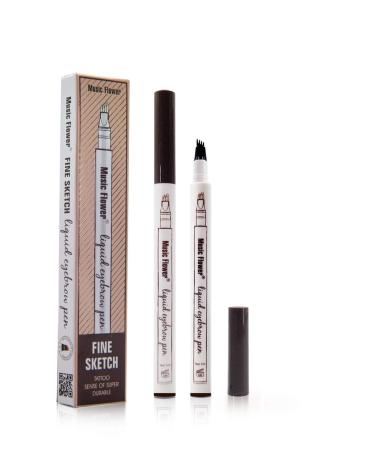 Liquid Eyebrow Pen | Waterproof Brow Pencil with Micro-Fork Tips | Long-Lasting Natural Eyebrows Makeup - Chestnut/Dark Brown - Buy Online on GoSupps.com