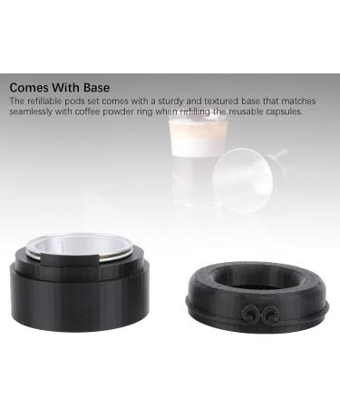  Naroote Naroote Refillable Coffee Capsule Set Reusable Coffee Pod Refill Set Secure Sealing with 50 Aluminum Lids for Home (BLACK) - Buy Online on GoSupps.com