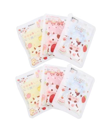Healifty 6pcs Kids Portable Ice Pack Injuries Children Cartoon Cow Animal Cooler Pack for Teething Headache Cold Pack Kid Ice Packs