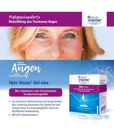 Hylo-Vision Gel Eye Drops | Intensive Moisture for Dry Eyes | Preservative-Free Contact Lens Safe | 20 x 0.35 ml - Buy Online on GoSupps.com