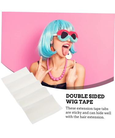 POPETPOP 5 Sheets Double-sided Tape Double Sided Adhesive Tape Invisible Lace Wig Waterproof Wig Tape Adhesive Hold Wig Tape Toupee Tape Double Sided Tape for Wig White Hair Tape Strips 2X0.5X0.1CM White - Buy Online on GoSupps.com