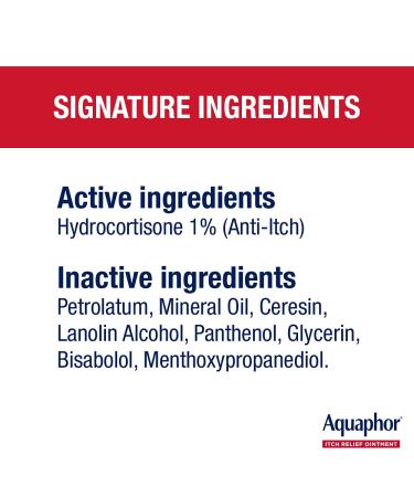 Aquaphor Itch Relief Ointment 1% Hydrocortisone Anti Itch Skin Ointment 1 Oz Tube - 2 Pack - Buy Online on GoSupps.com