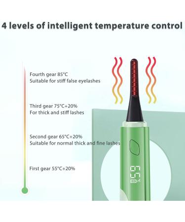 Qukaim Heated Eyelash Curler Heated Eyelash Curler Rechargeable Mini Lash Curler with 4 Temperature Settings Green - Buy Online on GoSupps.com