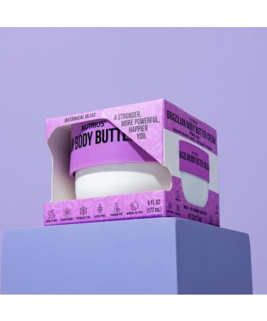 Nutrius Brazilian Body Butter Cream Botanical Bliss - Infused with Exquisite Botanicals for Luxurious Hydration and Nourishment - Unveiling Your Skin's Natural Radiance - 6 FL OZ - Buy Online on GoSupps.com