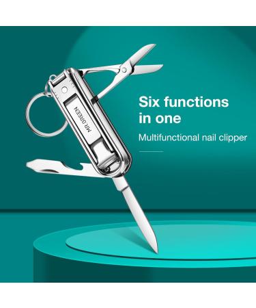 MR.GREEN Multifunctional Nail Clippers Stainless Steel Six Functions Nail Cutter Nail Files Small Knife Scissors (Small) - Buy Online on GoSupps.com