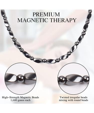 Unisex Natural Magnetic Hematite Necklace - Relieve Fatigue & Enhance Wellness - 21.6 inch (55cm - Buy Online on GoSupps.com