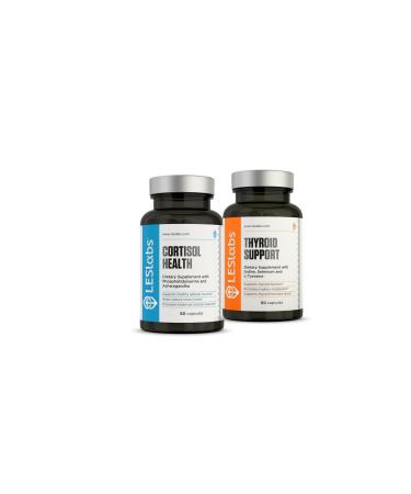 LES Labs Cortisol and Metabolic Health Support Duo Supplement for Cortisol Balance and Thyroid Support 60 + 60 Capsules