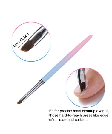 Gootrades Nail Art Clean Up Brushes - Acetone Resistant Fingernail Cleaning Brushes for Polish Mistakes & Designs (2 Pcs) - Buy Online on GoSupps.com