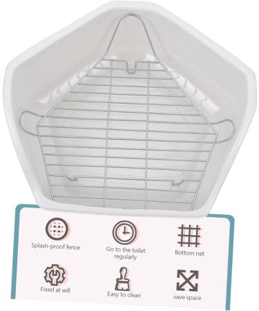HANABASS Rabbit Toilet Bunny Litter Tray Small Animal Toilet Pet Toilet Guinea Pig Bedding White Ceramics - Buy Online on GoSupps.com