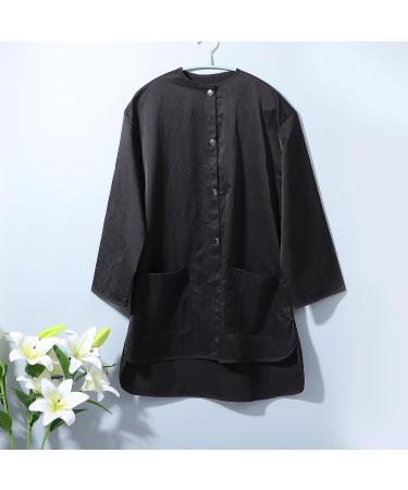 Holibanna Professional Salon Smock | Stylist Jacket & Hair Coloring Wrap | Black Kimono for Cosmetology Dog Grooming & Barber Work | Spa Client Uniform - Buy Online on GoSupps.com