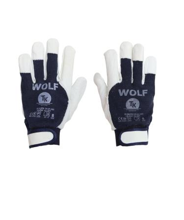 TK Gloves Wolf Montage - Leather Work Gloves Size 07 | 12 Pair Goat Leather & Cotton Knit - Buy Online on GoSupps.com