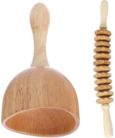 3 Sets Wooden Massage Tools - Facial Roller & Acupunctive Scraping Board for Skin Care - Hand & Foot Massage 17.5x9cm - Buy Online on GoSupps.com