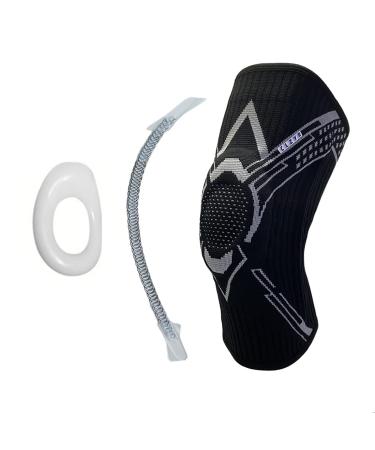 CLZYR Knee Compression Sleeve with Gel Pad & Stabilizers for Knee Pain Relief - Medium Black - Buy Online on GoSupps.com