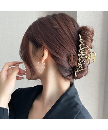 Large Metal Hair Claw Clips - Vintage Geometric Hair Barrettes for Thick and Thin Hair - Non-Slip, Gold Hairpin - Buy Online on GoSupps.com