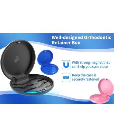 BICASUU (2 Pack) Retainer Case Solid Orthodontic Retainer Case (Black) - Buy Online on GoSupps.com
