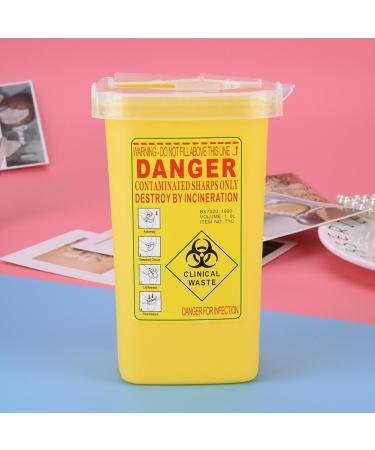 Tattoo Plastic Sharps Container 1L - Biohazard Needle Disposal Waste Box (YELLOW) - Buy Online on GoSupps.com