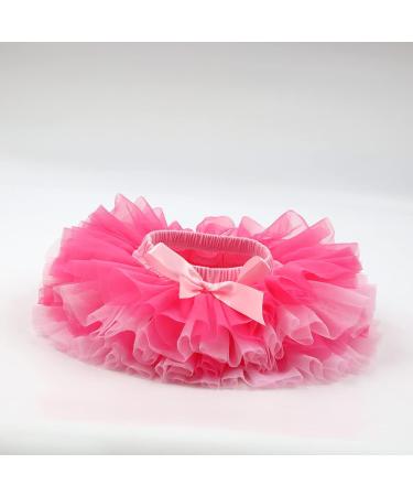 Hoolchean Baby Girls Fluffy Tutu Skirt with Diaper Cover Bloomer - 0-6 Months, Pink Rosy - Buy Online on GoSupps.com